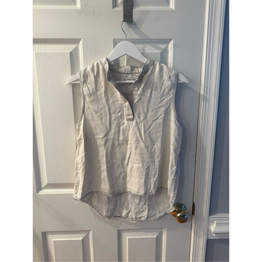 DL1961 White & Gray Tencel Weathered Hi-Lo Tank sz S EUC